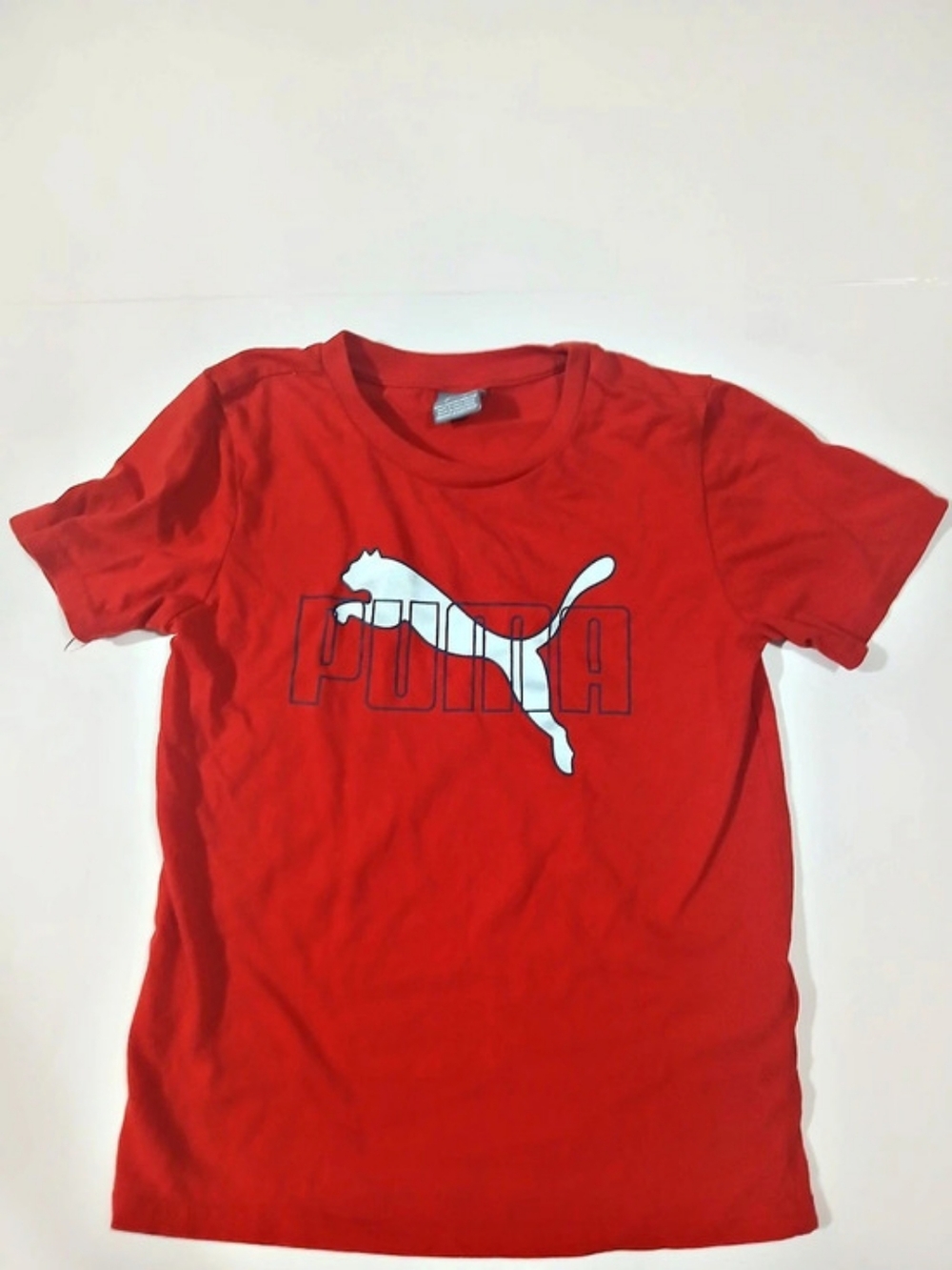 Puma Boys Short Sleeve Logo Tee Size 7 Red